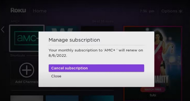 select Cancel Subscription | how to cancel hulu on roku