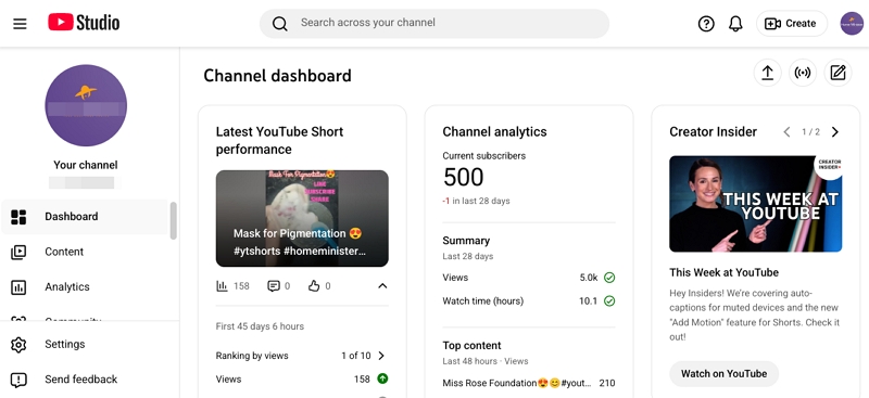 open Dashboard