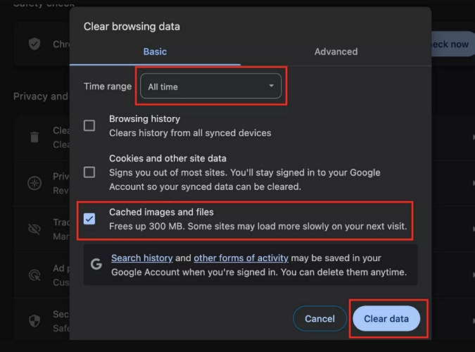 clear cached images and files | hulu subtitles not working