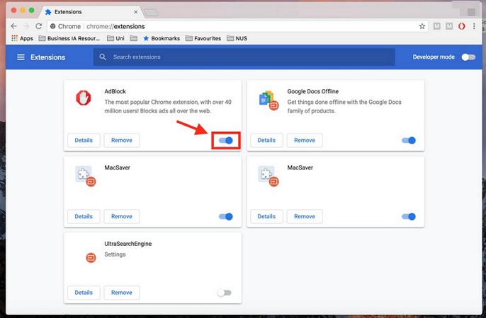 go to Extensions | Paramount Plus Error Code 111