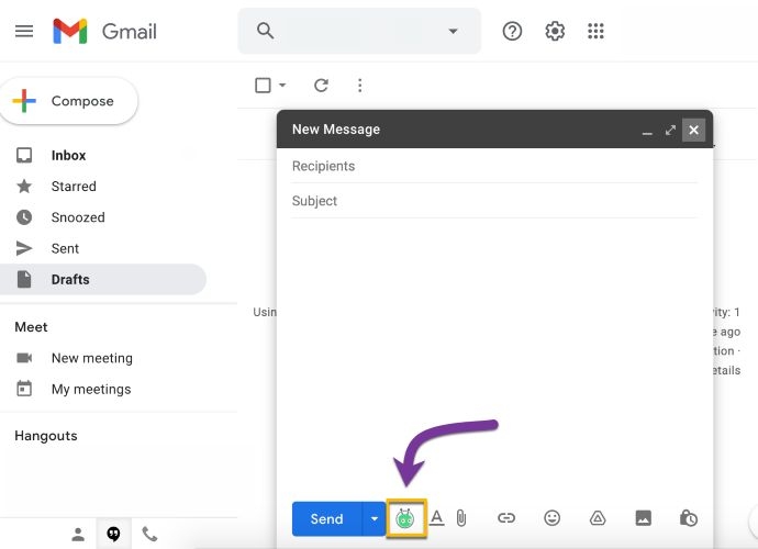 open email composer | Embed a YouTube Video in an Email