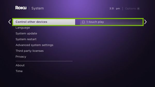 uncheck 1-touch play | Watch YouTube on Roku TV