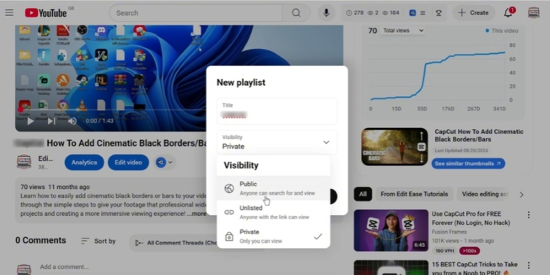 enter playlist names | Add Videos to Playlists on YouTube