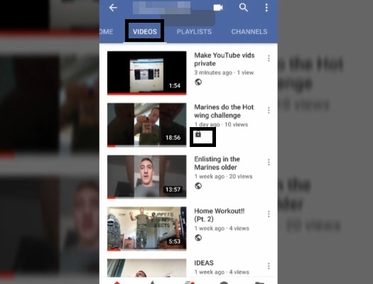 click arrow | Make a Private YouTube Video