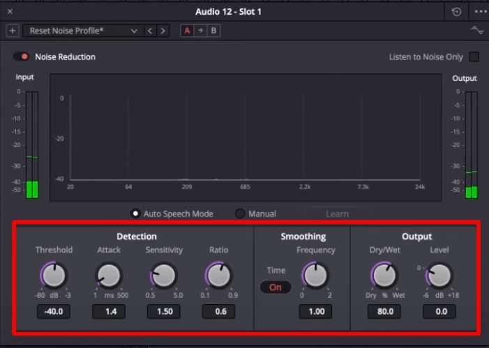 adjust parameters | Remove Wind Noise from Videos