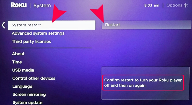 reboot Roku TV OS | hulu black screen with sound