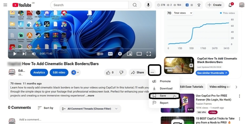 tap three dots | Add Videos to Playlists on YouTube