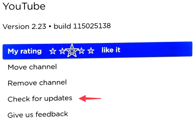 select Check for updates | hulu black screen with sound