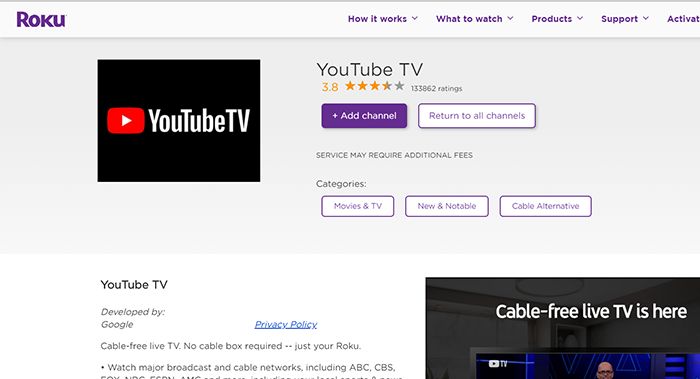 click Add app again | Watch YouTube on Roku TV
