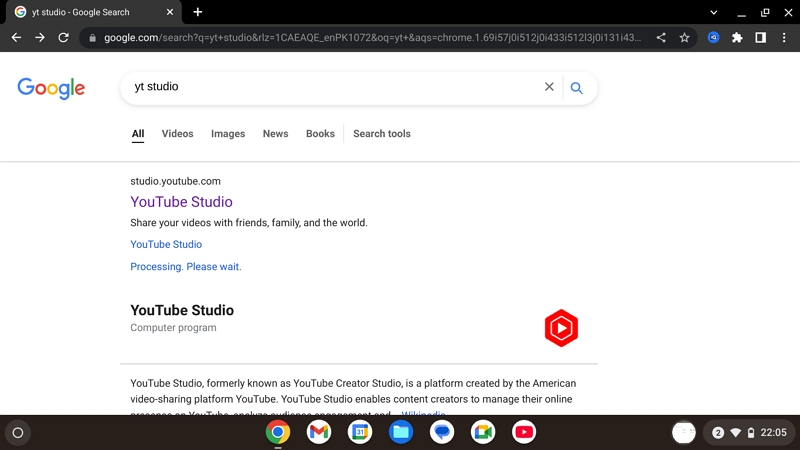 go to YouTube Studio